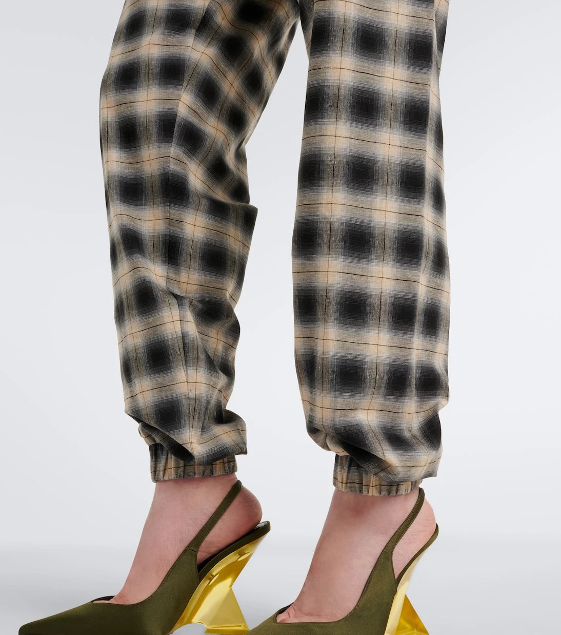 The Attico - Checked cotton sweatpants