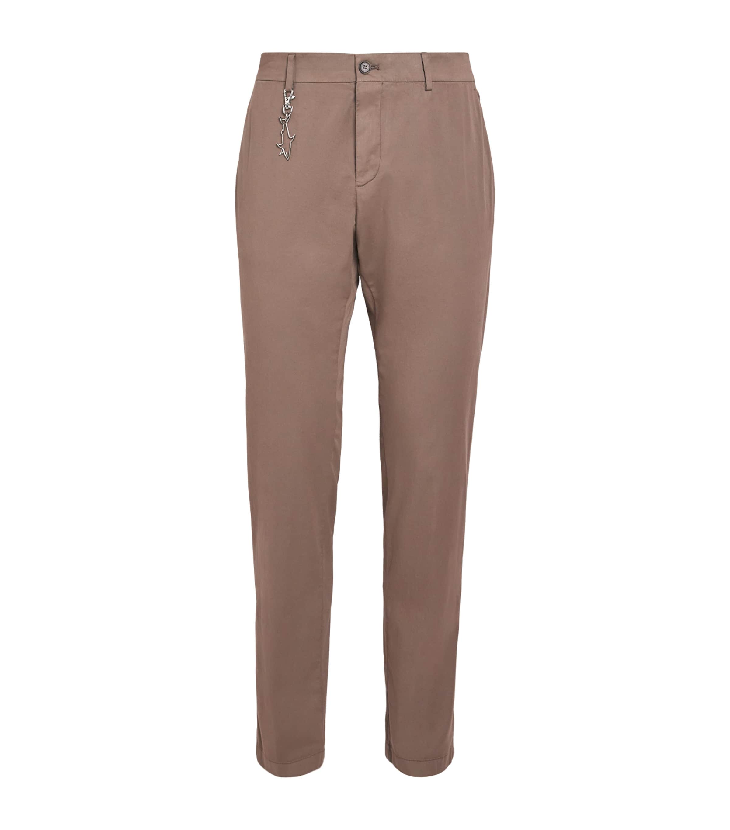 Cotton-Silk-Blend Straight Chinos