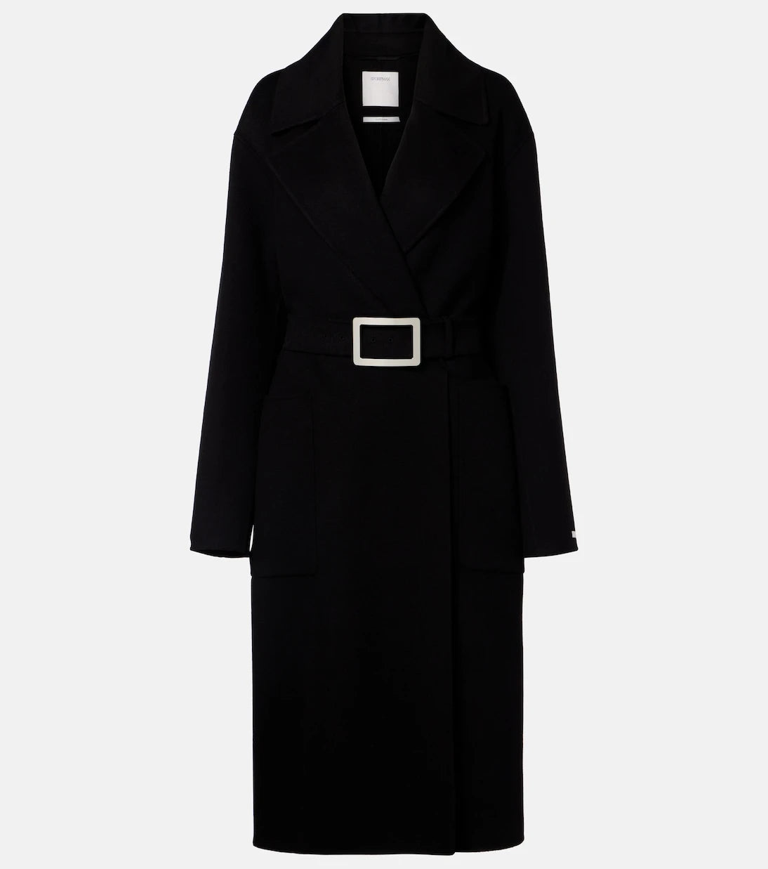 Sportmax - Belted virgin wool wrap coat
