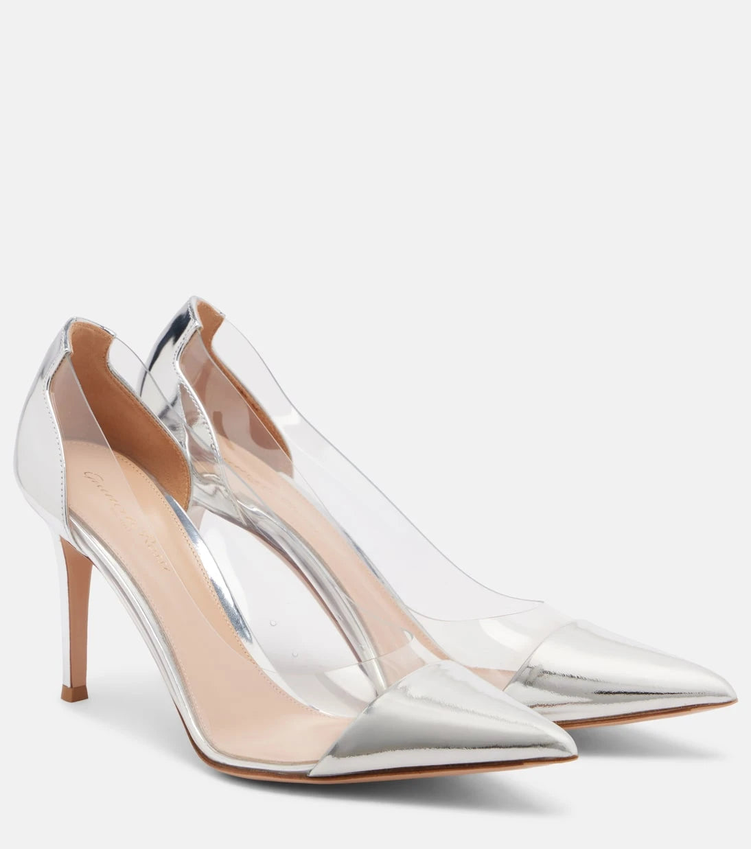 Gianvito Rossi - Plexi mirrored leather and TPU pumps