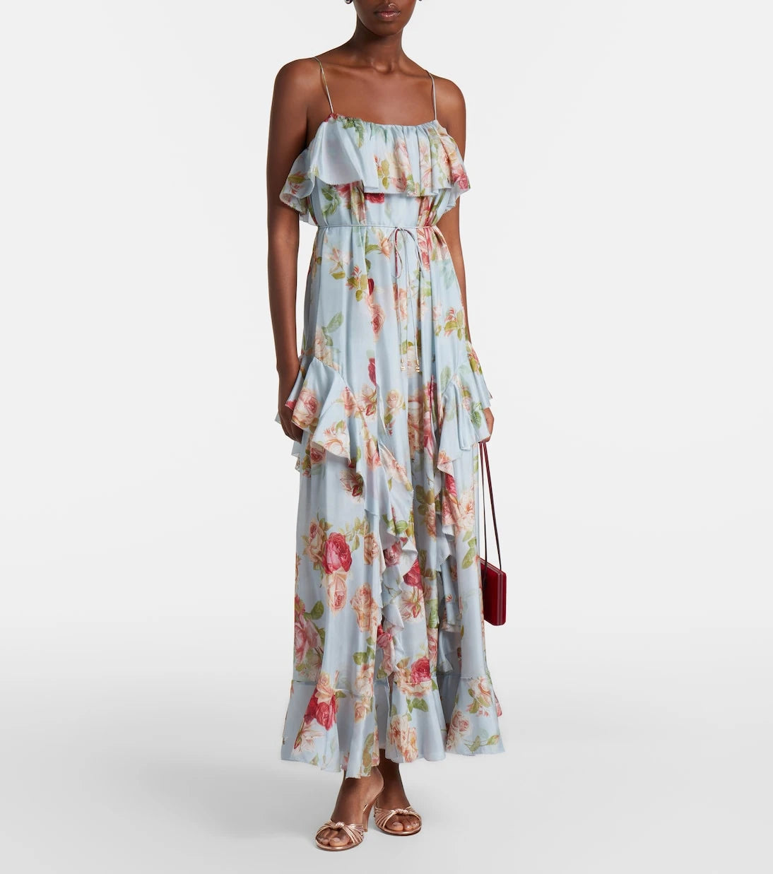 Zimmermann - Roselight floral ruffled silk maxi dress