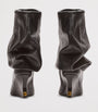Balmain Black Leather Wedge Ankle Boots 60
