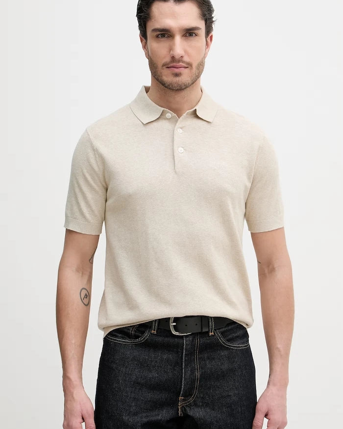Barbour Muston Keten Yakalı Tişört