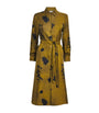 Green Silk Printed Jadi Midi Shirt Dress