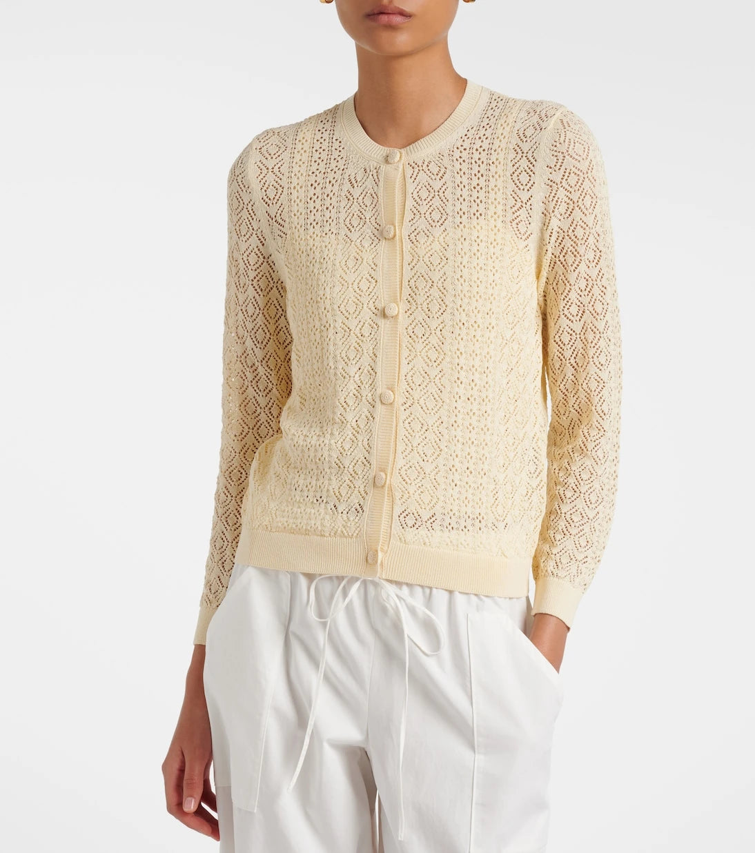 Dôen - Nadille pointelle scalloped top
