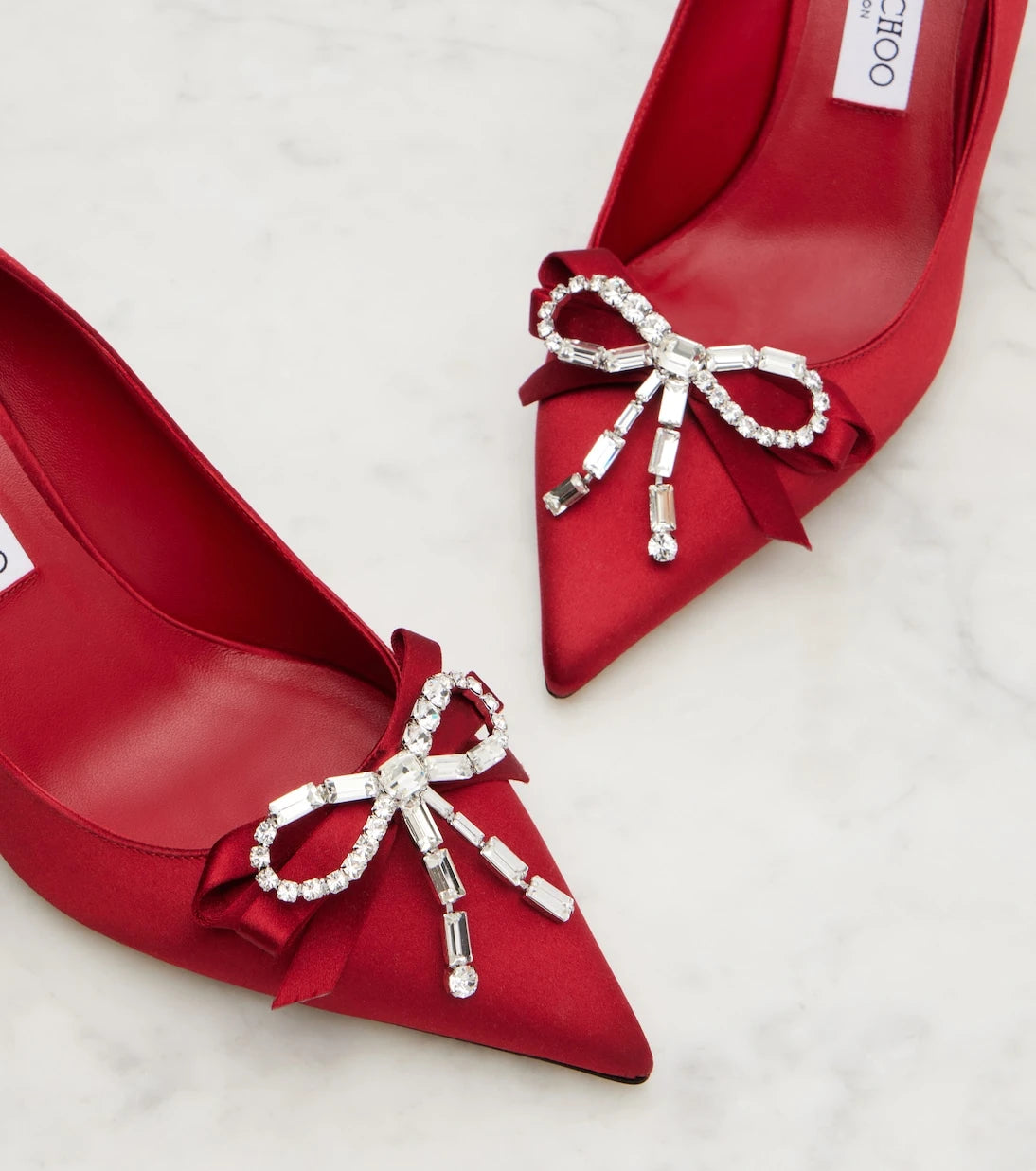 Jimmy Choo - حذاء أوريا 70 ستان مزين بالكعب العالي