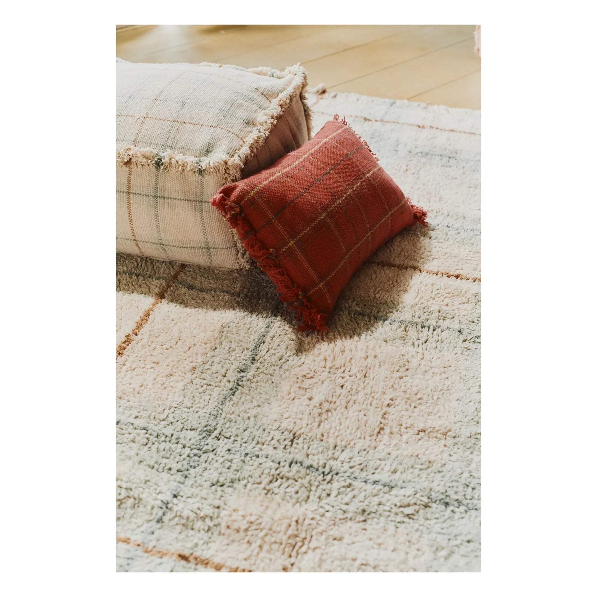Lorena Canals - Tartan rug  | Ice Blue