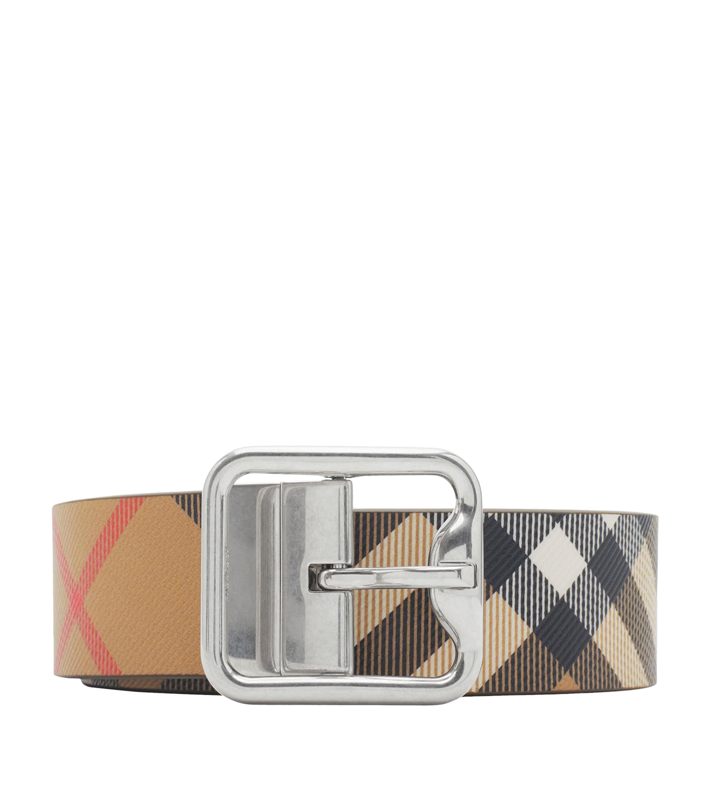 Burberry Leather Check Reversible B-Buckle Belt