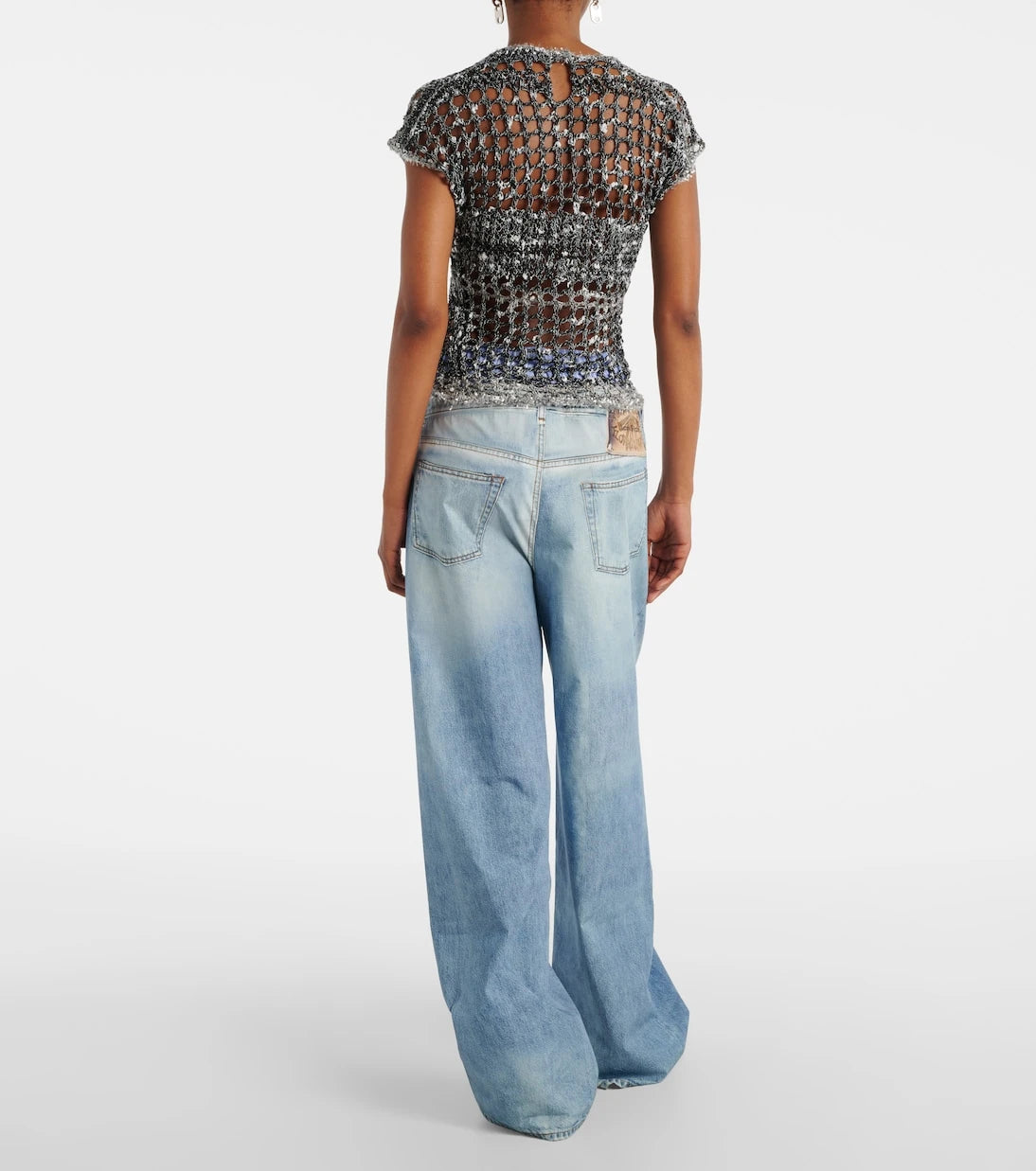 Acne Studios - تي شيرت كروشيه معدني
