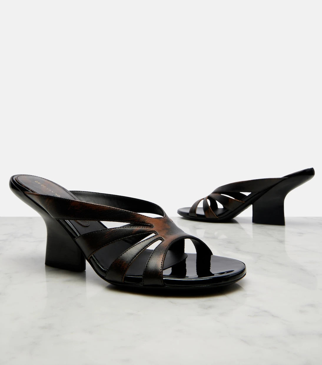 Dries Van Noten - Distressed leather mules