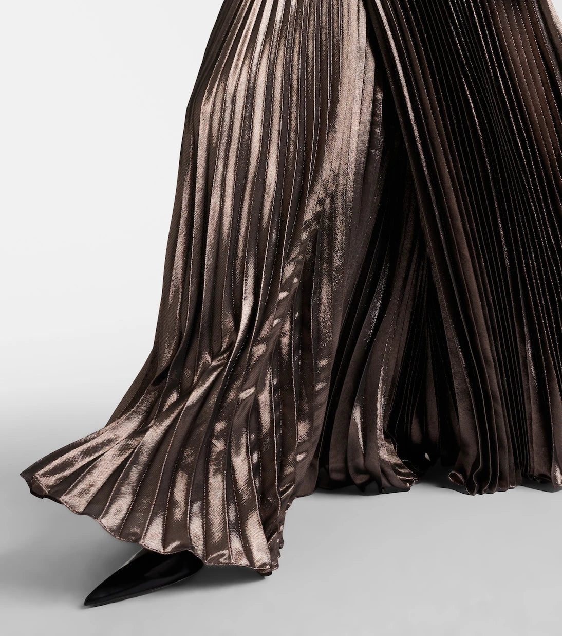 Max Mara - Elegante Panteon silk-blend lamé wide-leg pants