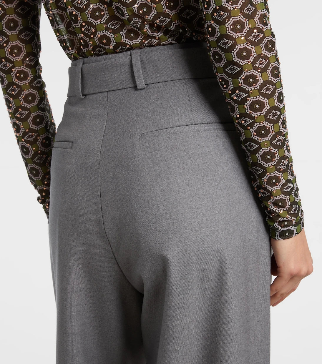 Dries Van Noten - Belted wool-blend wide-leg pants
