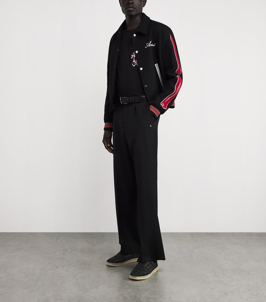 AMIRI Suede Pacific Bones Low-Top Sneakers