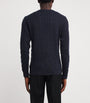 Ralph Lauren Purple Label Navy Cashmere Cable-Knit Sweater