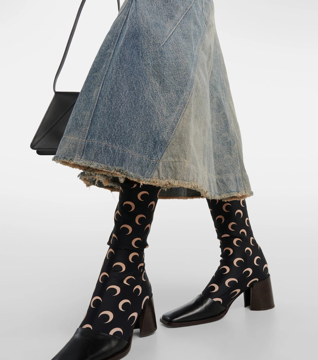 Marine Serre - All Over Moon denim maxi dress