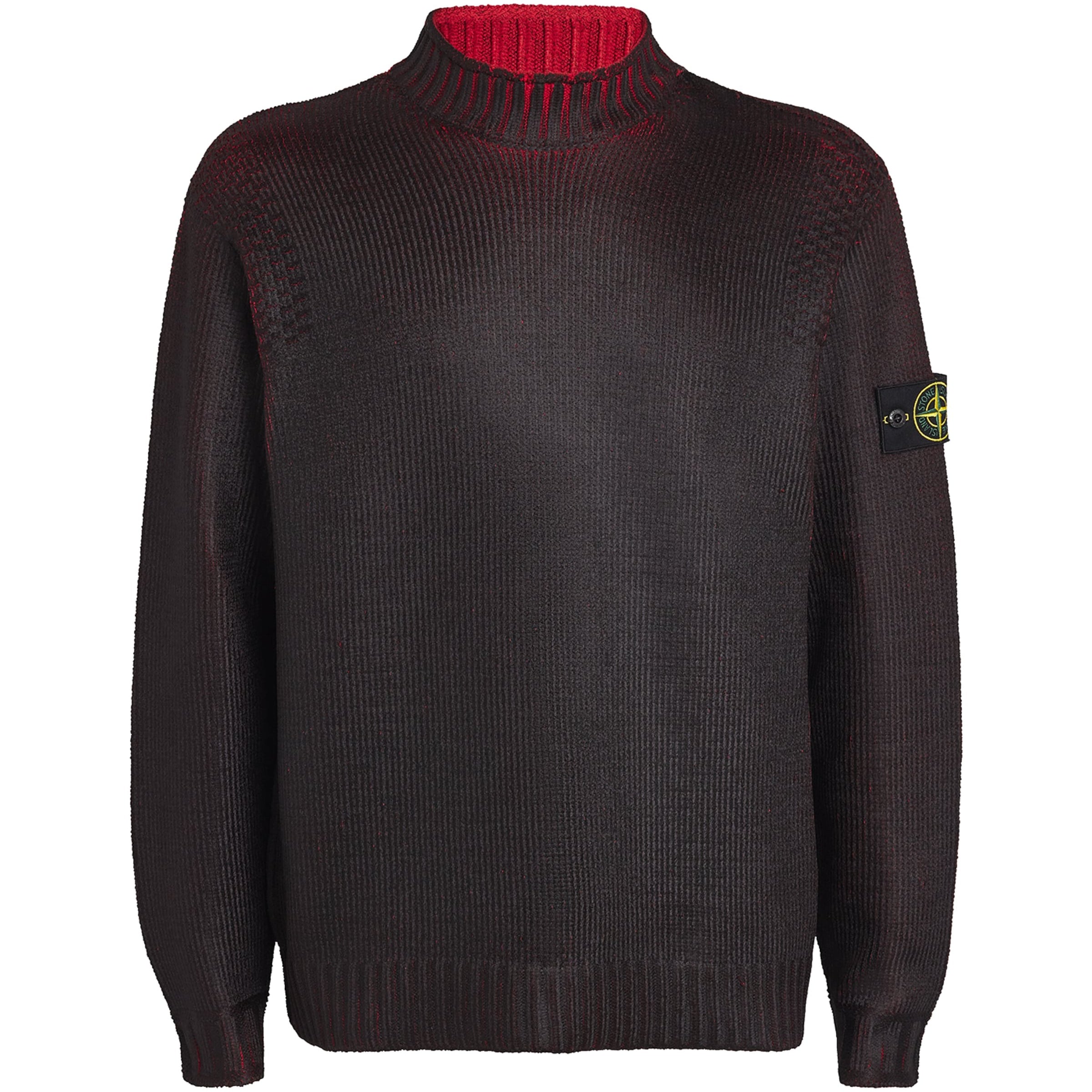 Stone Island Burgundy Two-Tone Sweater