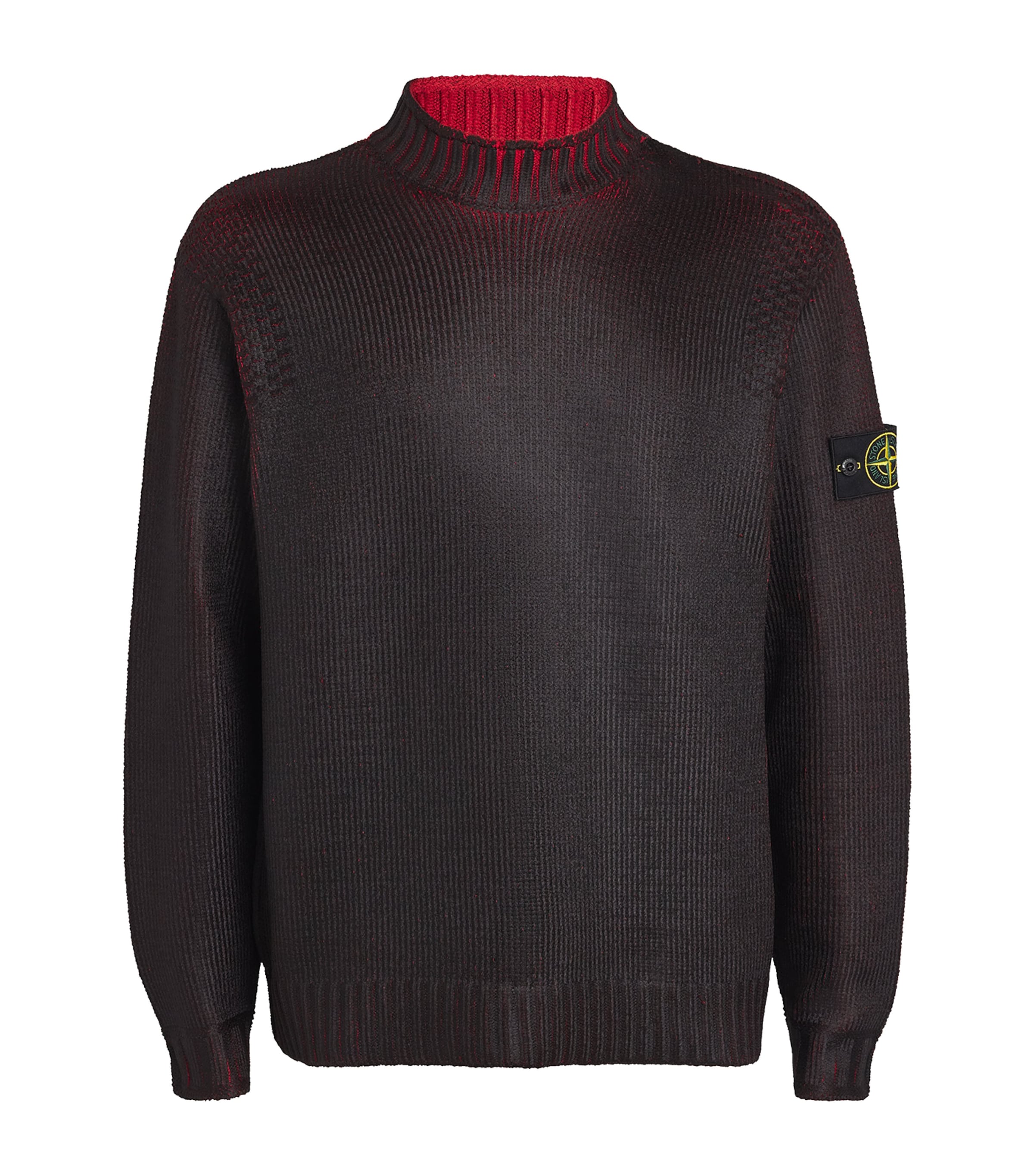 Stone Island Burgundy Two-Tone Sweater
