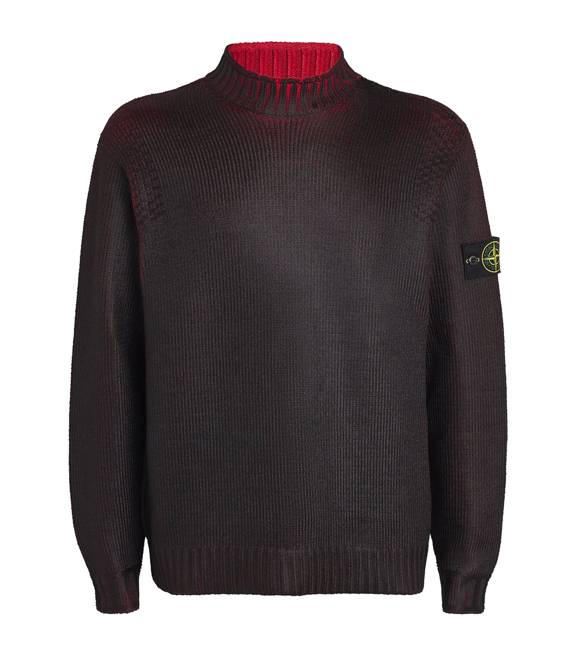 Stone Island Burgundy Two-Tone Sweater