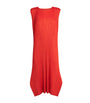 Pleats Please Issey Miyake Red Monthly Colors July Midi Dress
