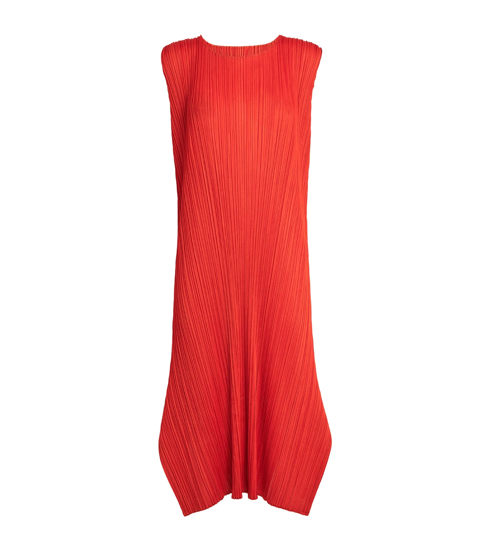 Pleats Please Issey Miyake Red Monthly Colors July Midi Dress