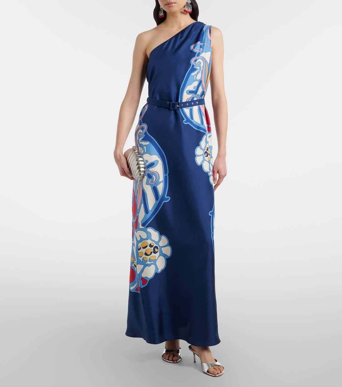 La DoubleJ - Roy printed one-shoulder silk twill maxi dress