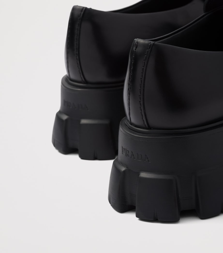 Brushed Leather Monolith Loafers