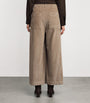 Beige Corduroy Wide-Leg Trousers