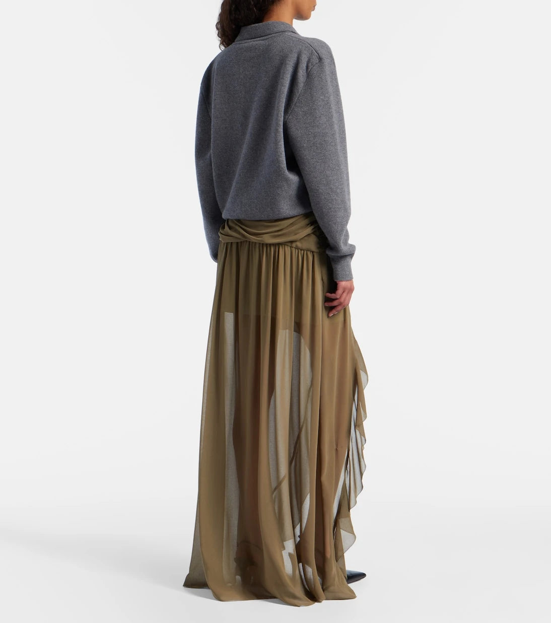 Jacques Wei - Asymmetric draped maxi skirt