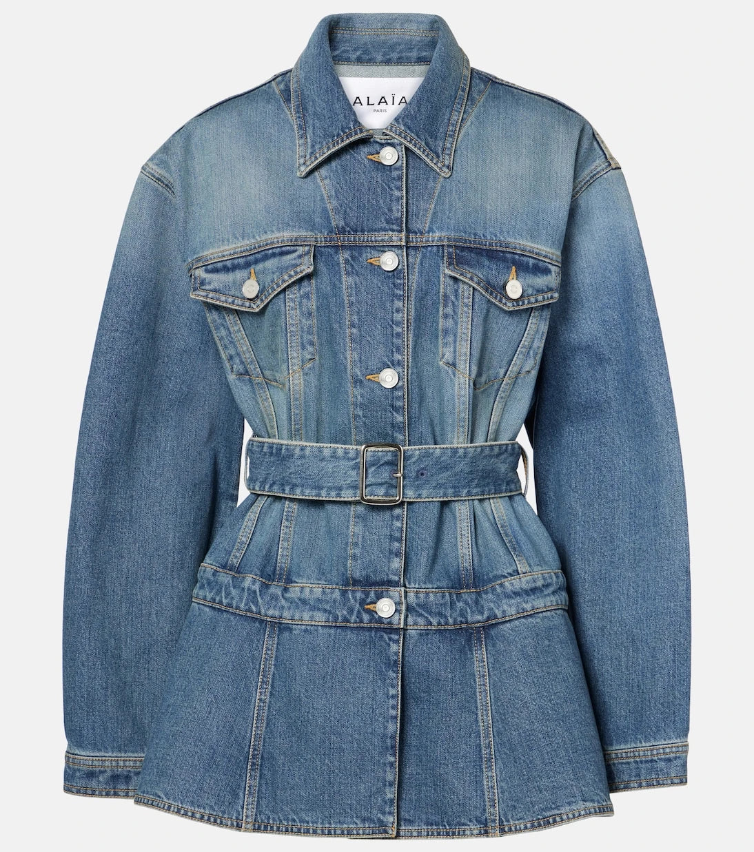 Alaïa - Peplum denim jacket