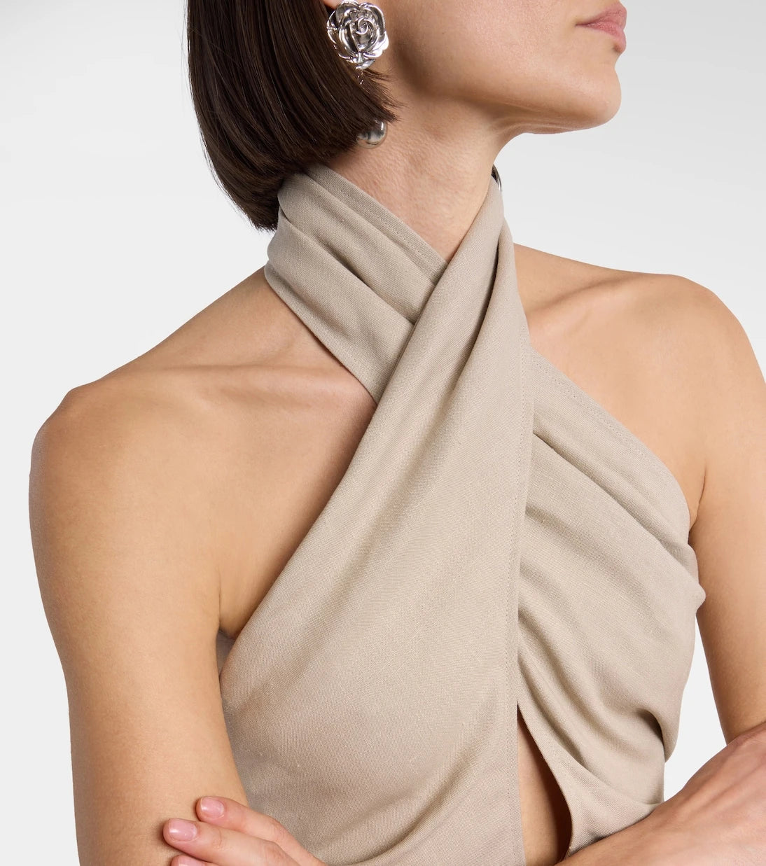 Magda Butrym - Draped halterneck linen top