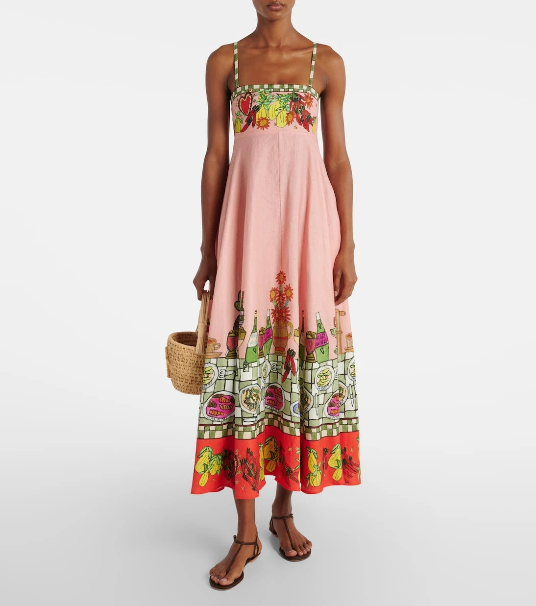 Alémais - x Greg Sindel Contessa printed linen maxi dress