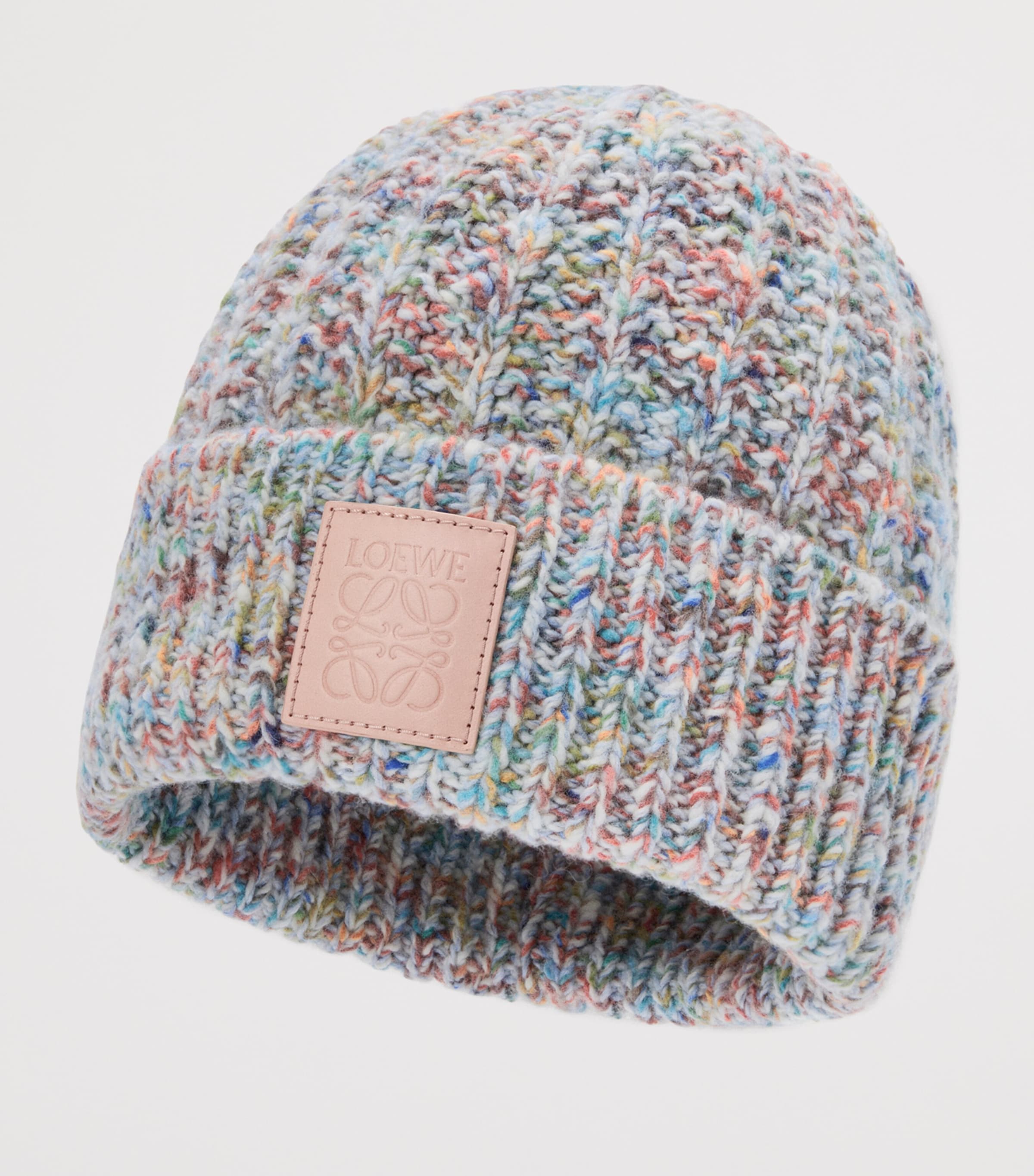 LOEWE Multi Wool-Cashmere-Blend Logo Beanie