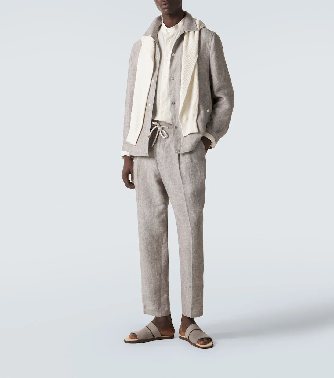 Brunello Cucinelli - Logo suede sandals