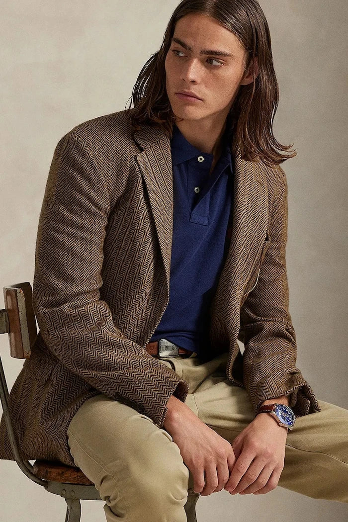 Памучна тениска с яка Polo Ralph Lauren