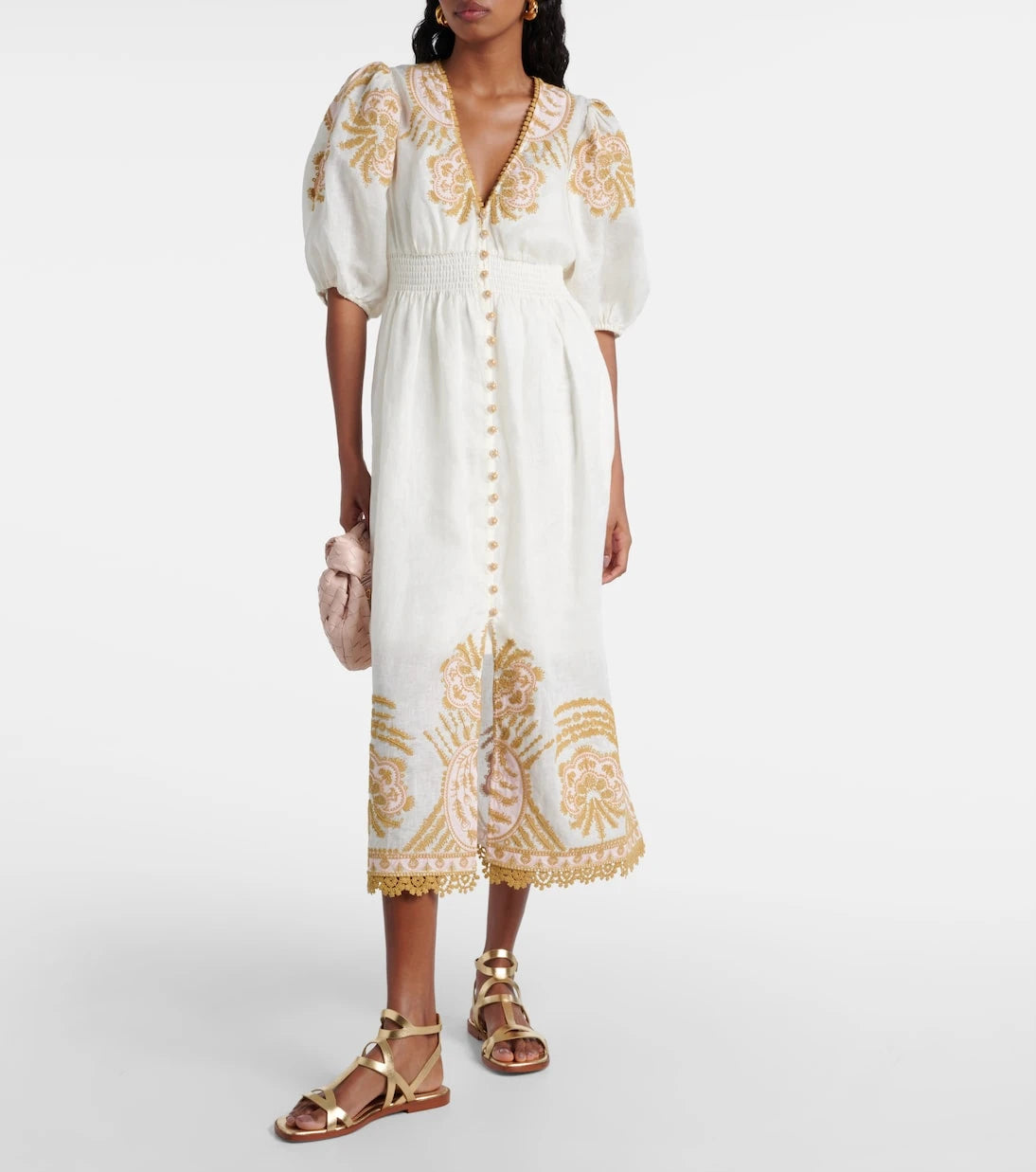 Zimmermann - Waverly embroidered linen midi dress