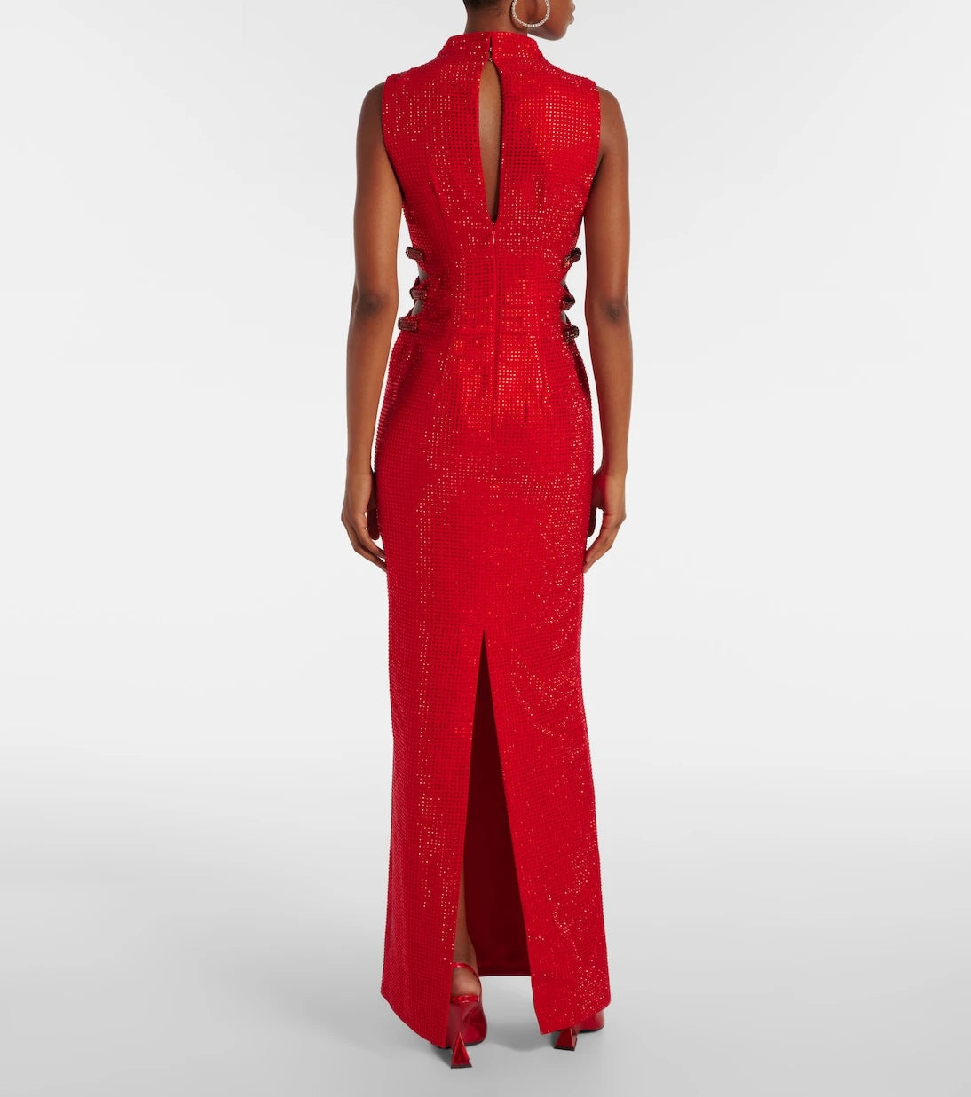 Self-Portrait - Embellished cutout crêpe gown