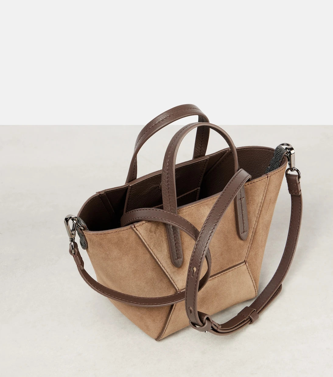 Brunello Cucinelli - BC Duo Mini Monili suede tote bag