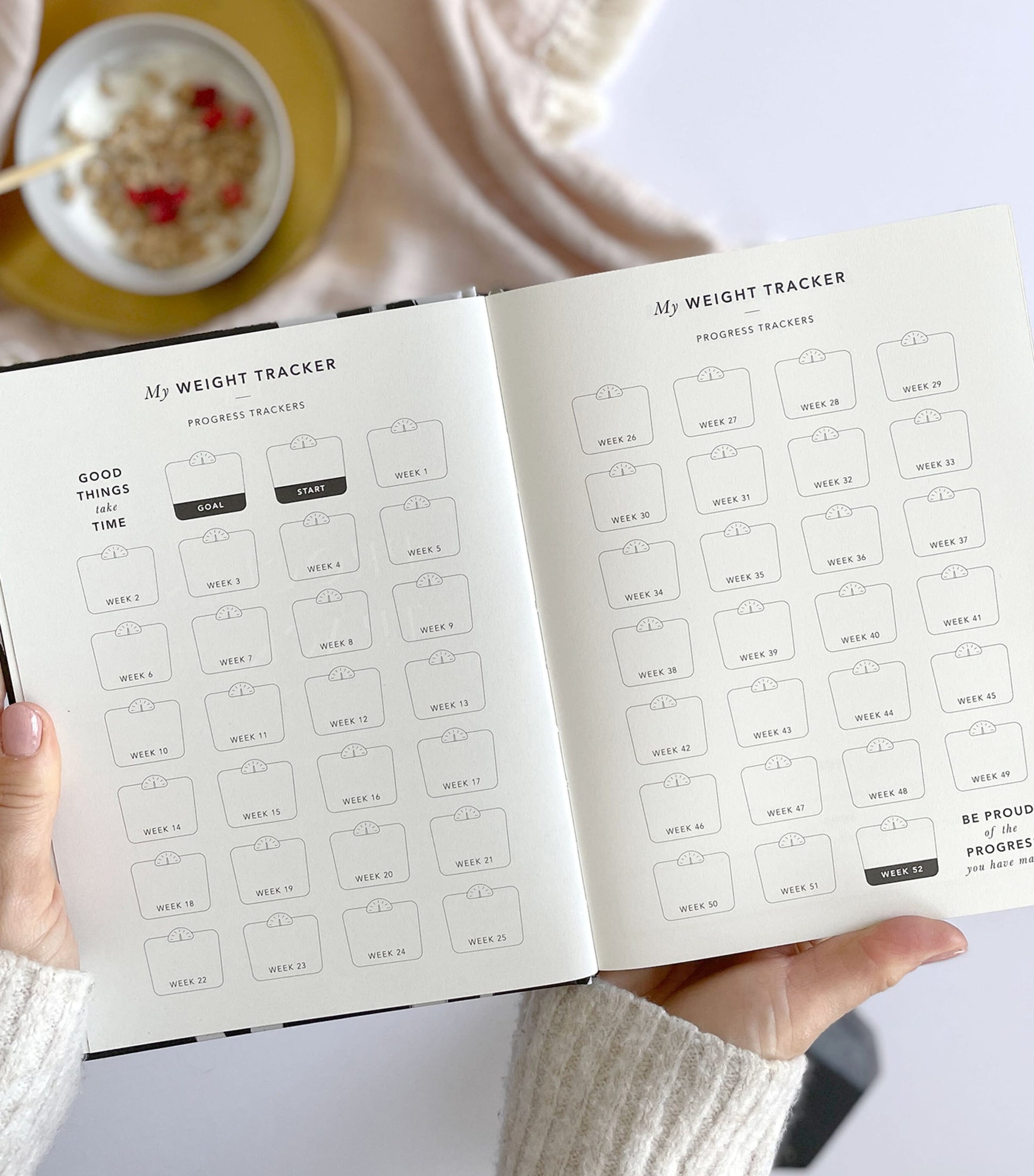 Blush and Gold Daily Fitness & Meal Planner