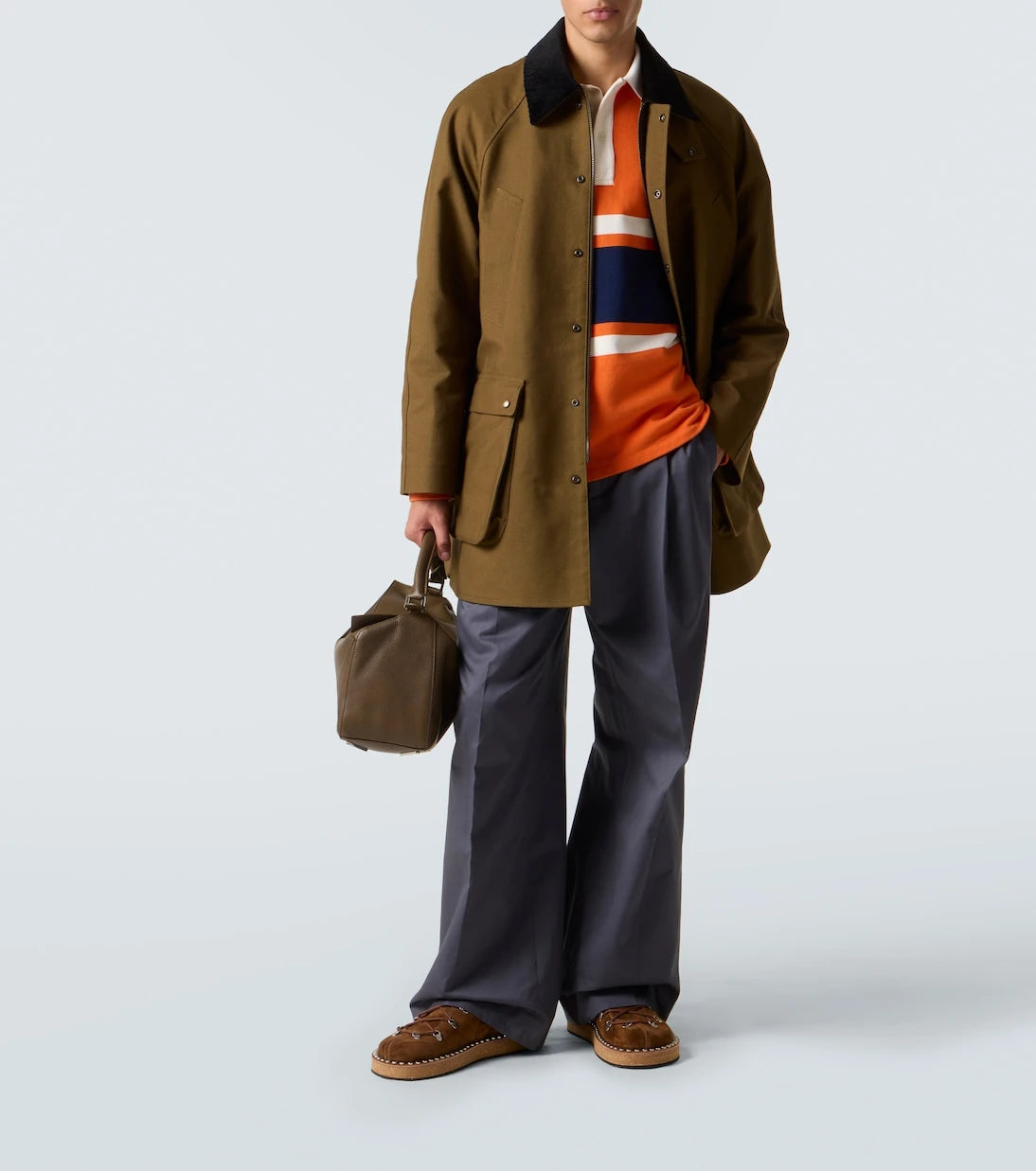 Loewe - Corduroy-trimmed cotton drill coat