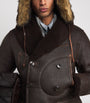 Polo Ralph Lauren Brown Leather-Shearling Aviator Coat