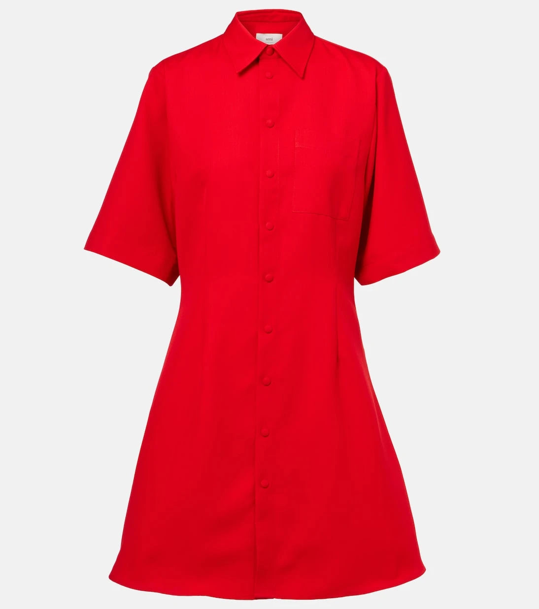 Ami Paris - Virgin wool canvas shirt dress