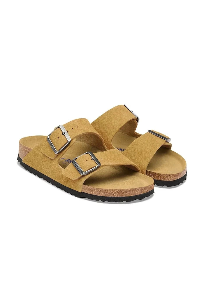 Birkenstock чехли от велур Arizona Soft Footbed Suede Leather