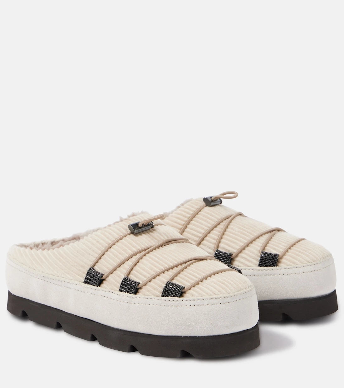 Brunello Cucinelli - Chunky shearling-lined slippers