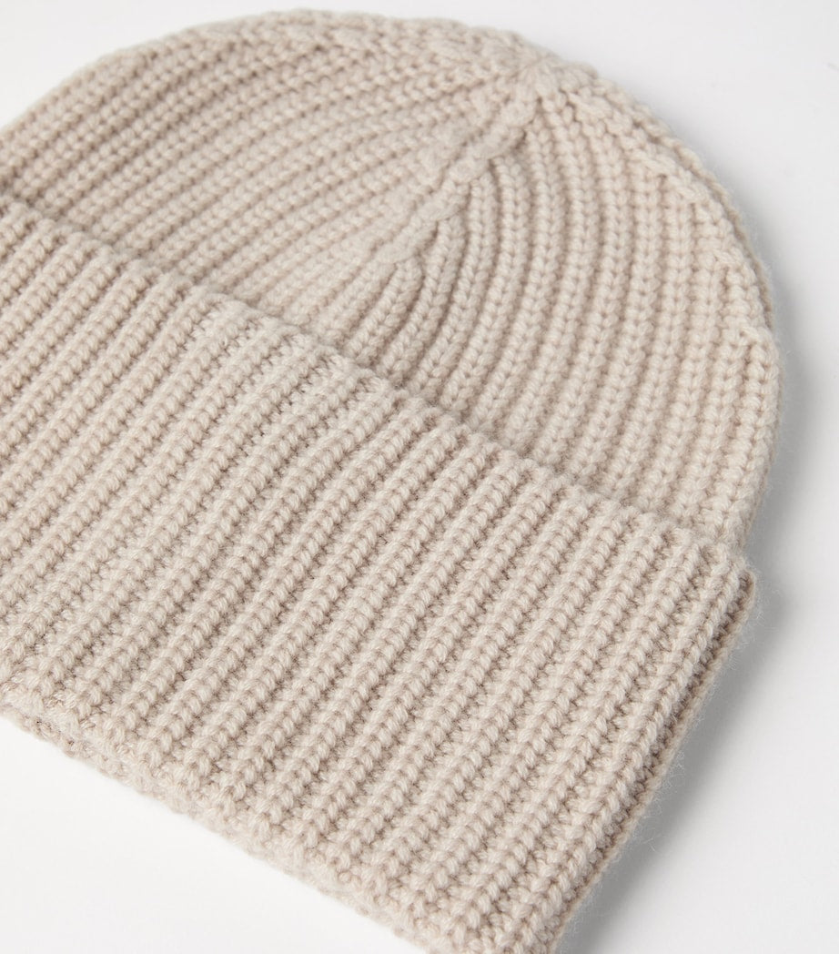 Cashmere Rib-Knit Beanie