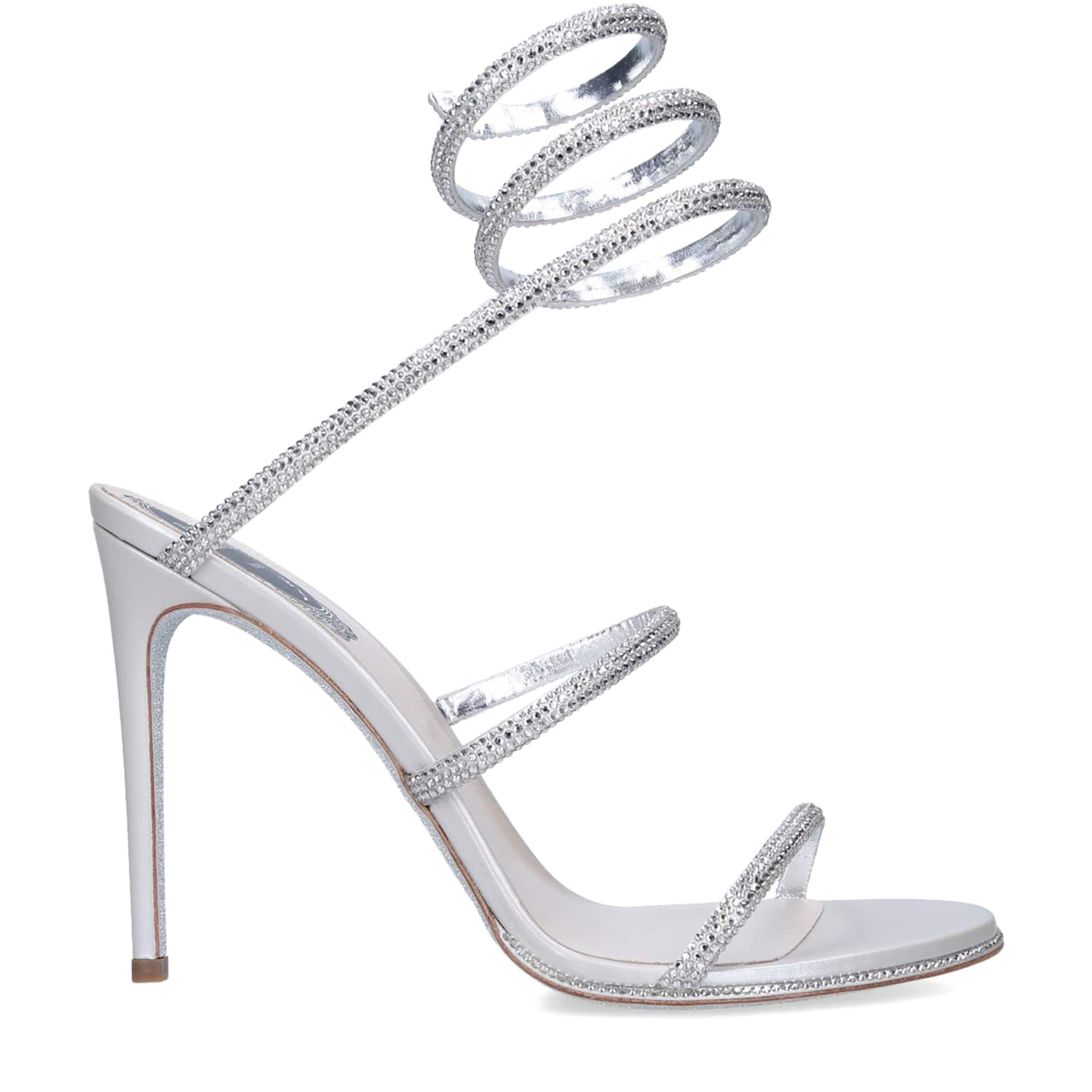 René Caovilla Silver Embellished Cleo Sandals 105