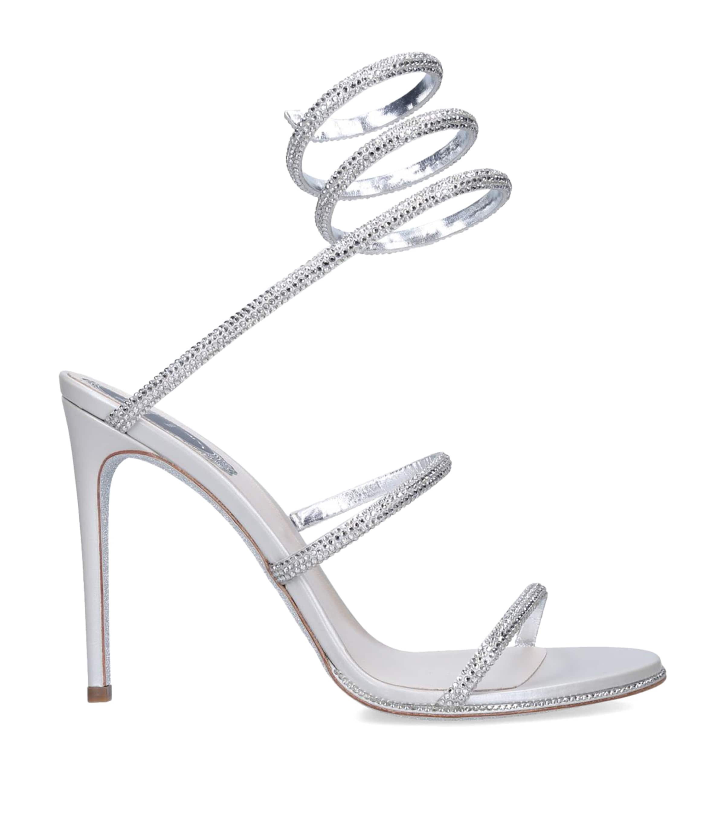 René Caovilla Silver Embellished Cleo Sandals 105