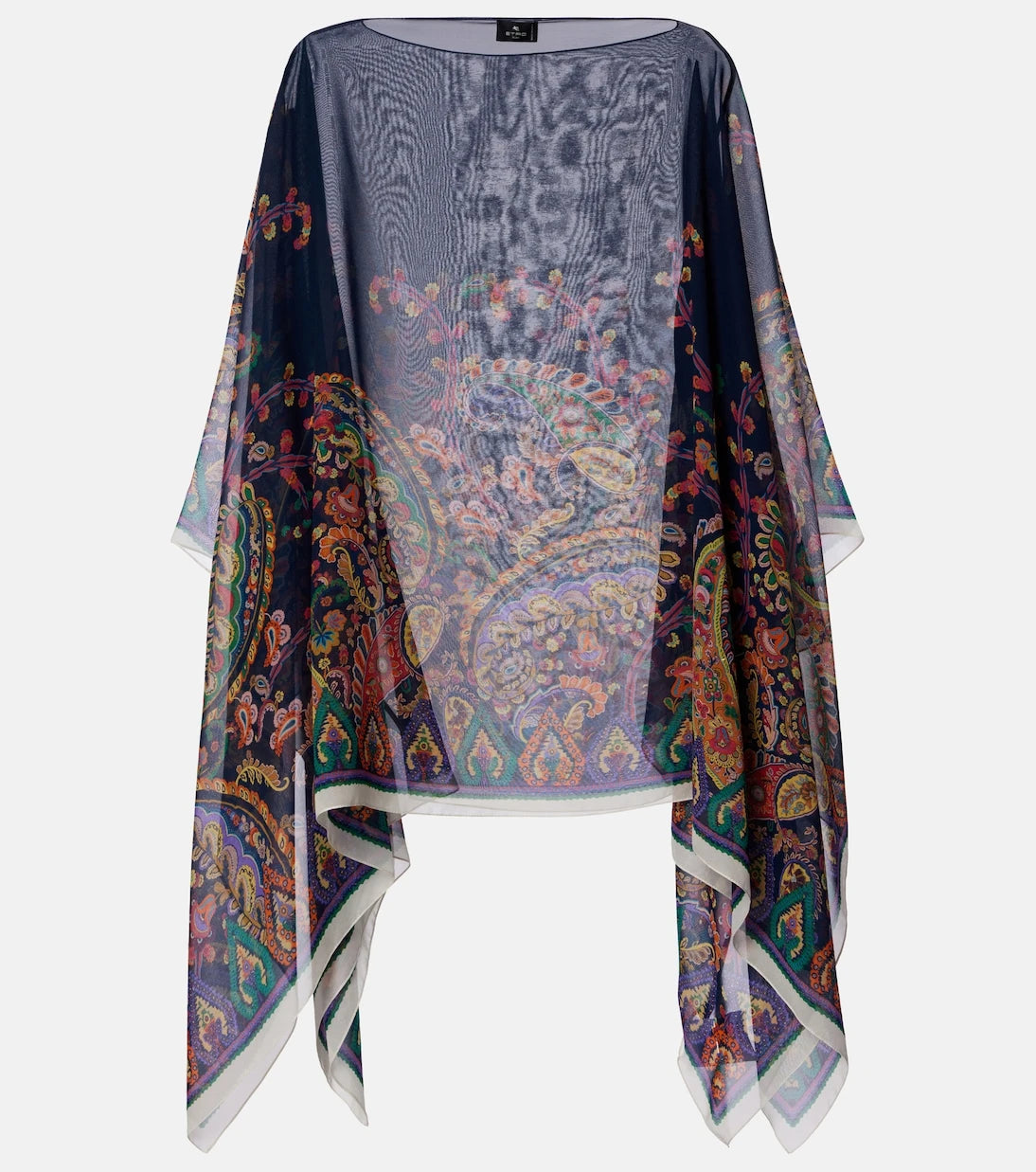 Etro - Printed silk crêpe de chine poncho