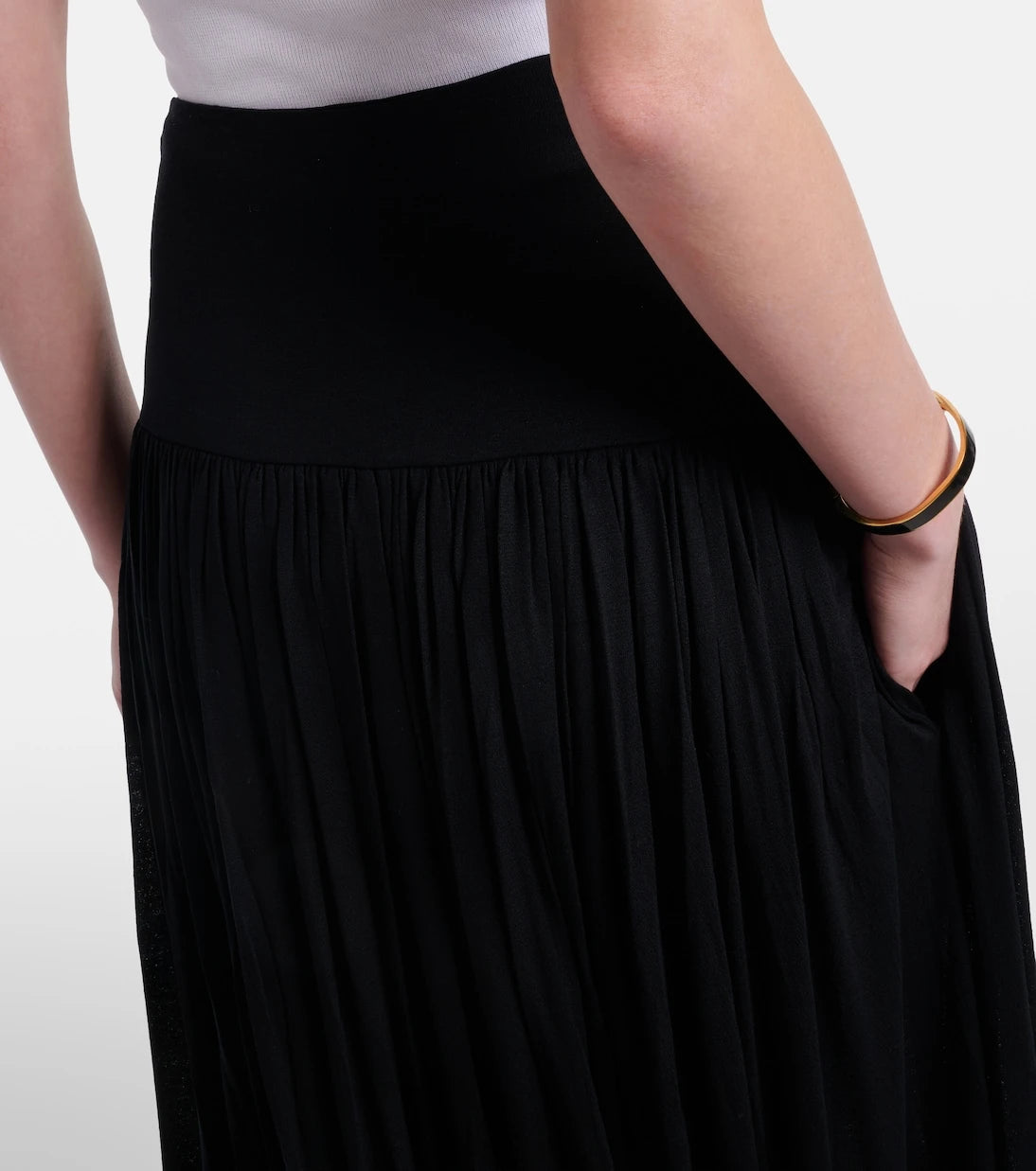 Toteme - Gathered jersey midi skirt