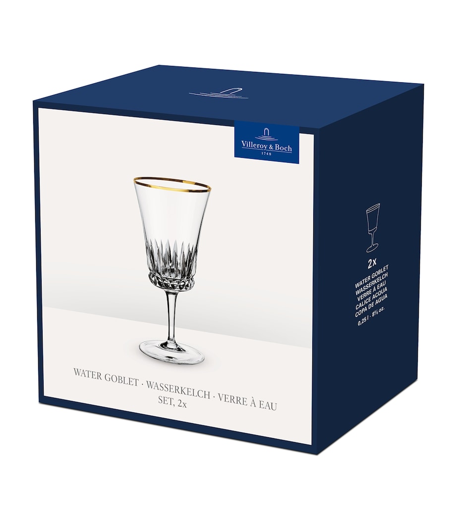 Villeroy & Boch Set of 2 Grand Royal Gold Water Goblets (390ml)