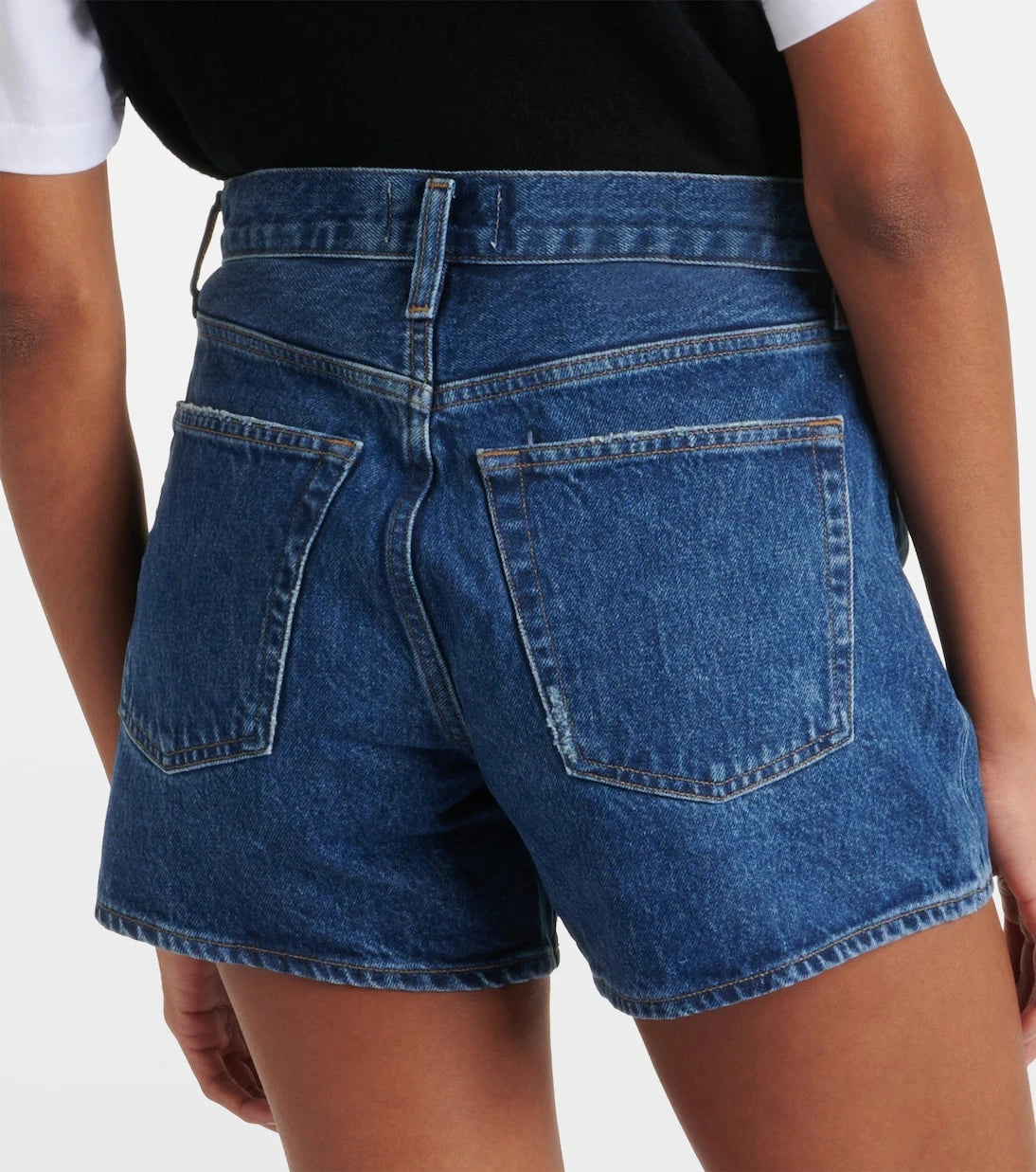 Agolde - Parker Long high-rise denim shorts